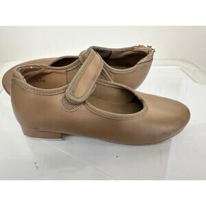 Dance Tap Shoes Danshuz 534 Girl's 12M Tan Mary Jane Easy Strap